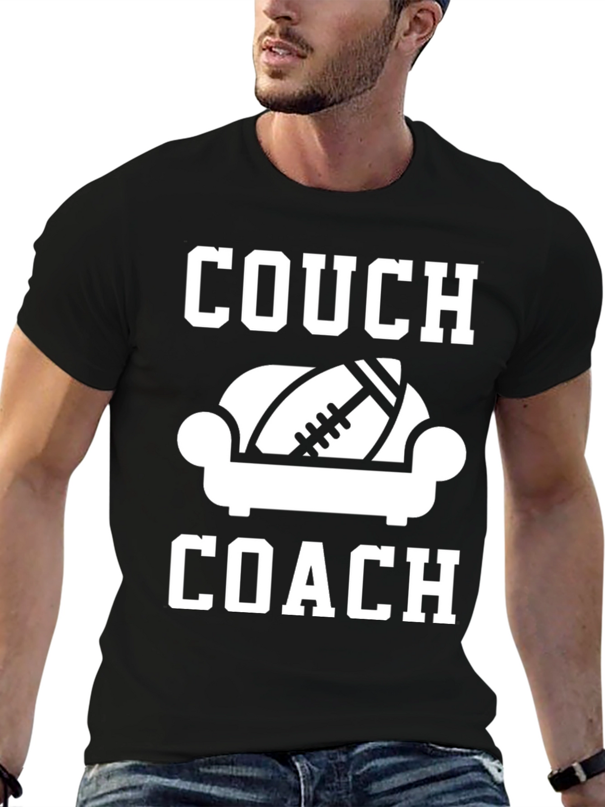 Couch Coach Graphic T-Shirt - Football Fan Tee