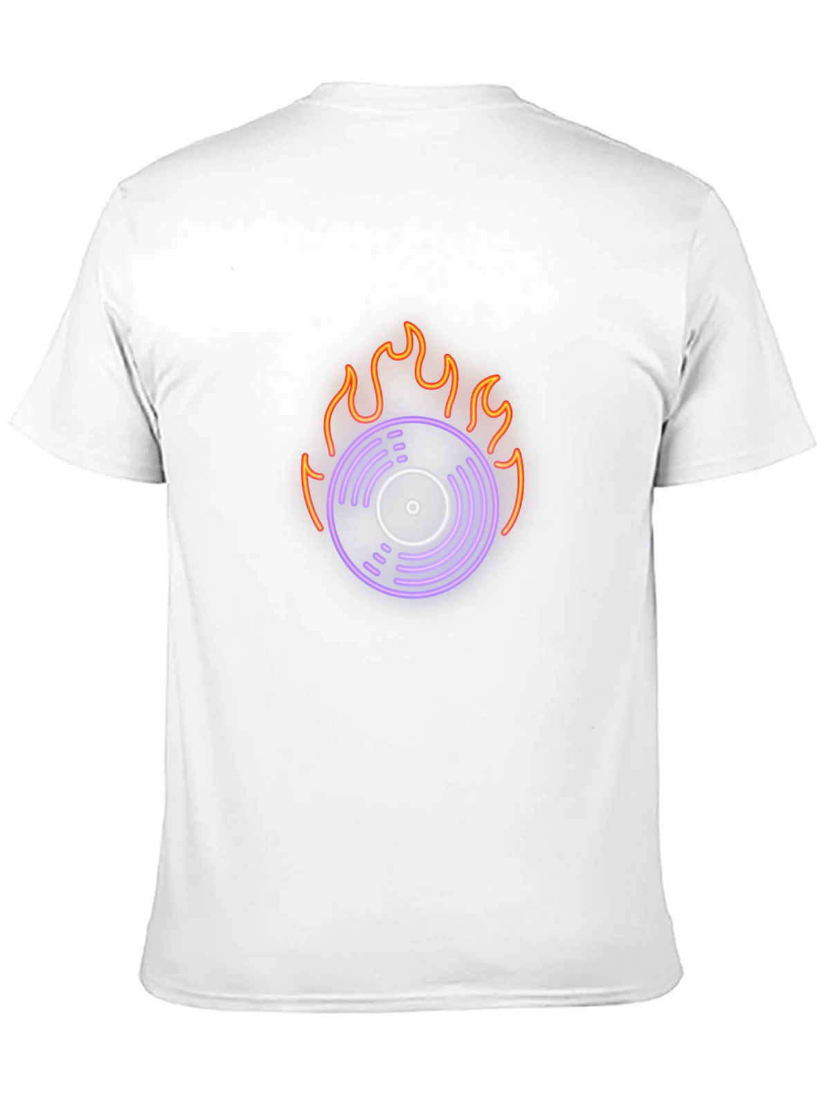 Fiery Vinyl Graphic Tee - Retro Music Lover Shirt