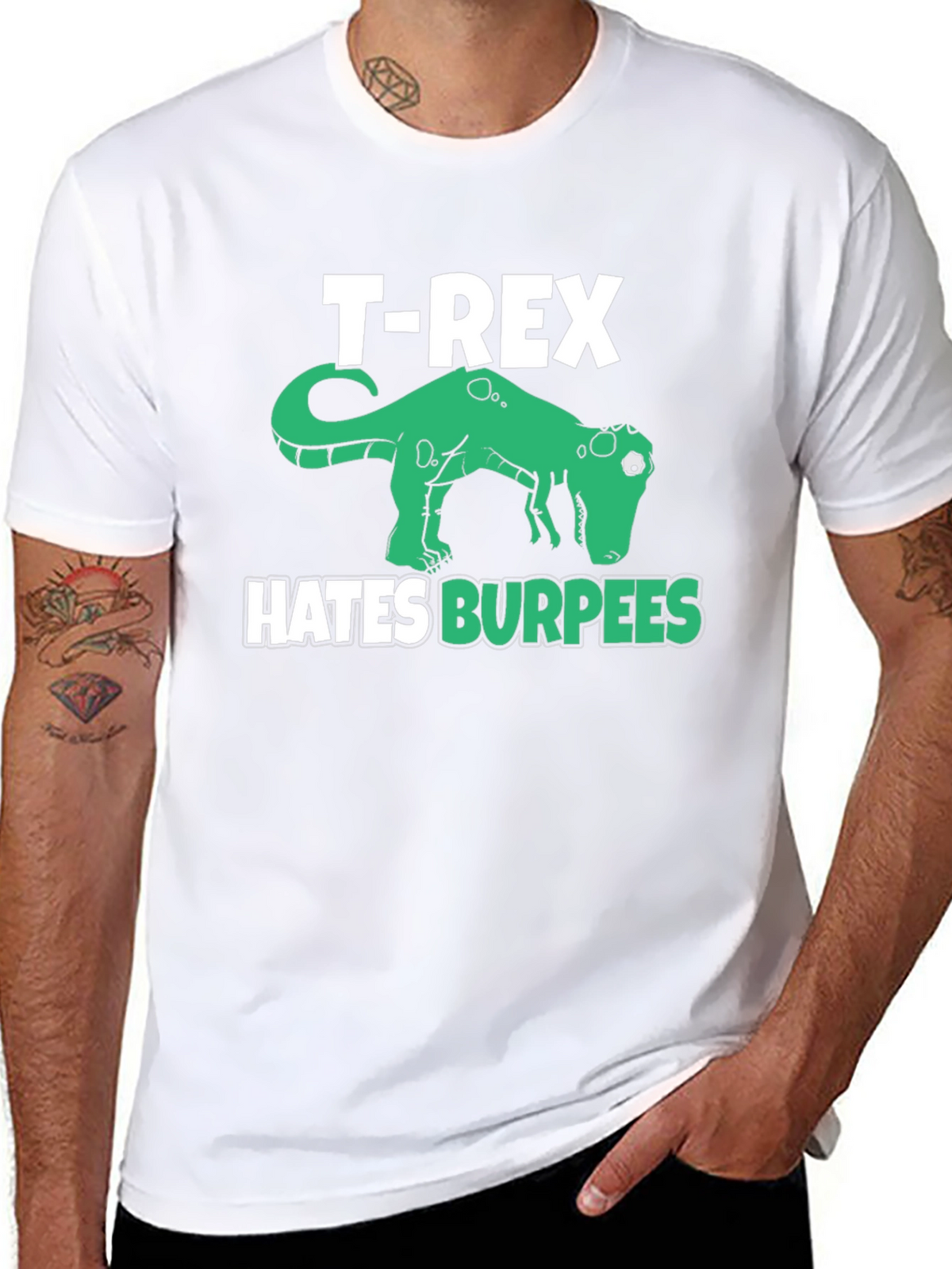 T-Rex Hates Burpees Funny Workout T-Shirt