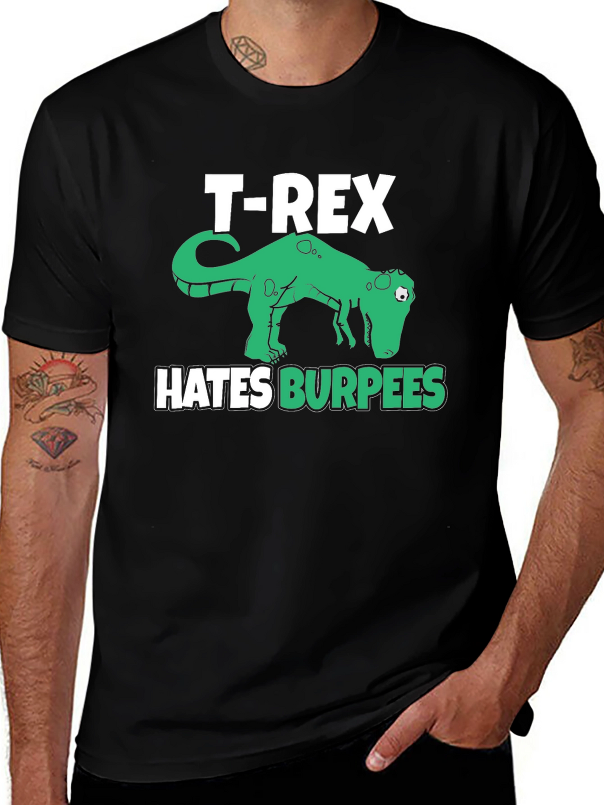 T-Rex Hates Burpees Funny Workout T-Shirt