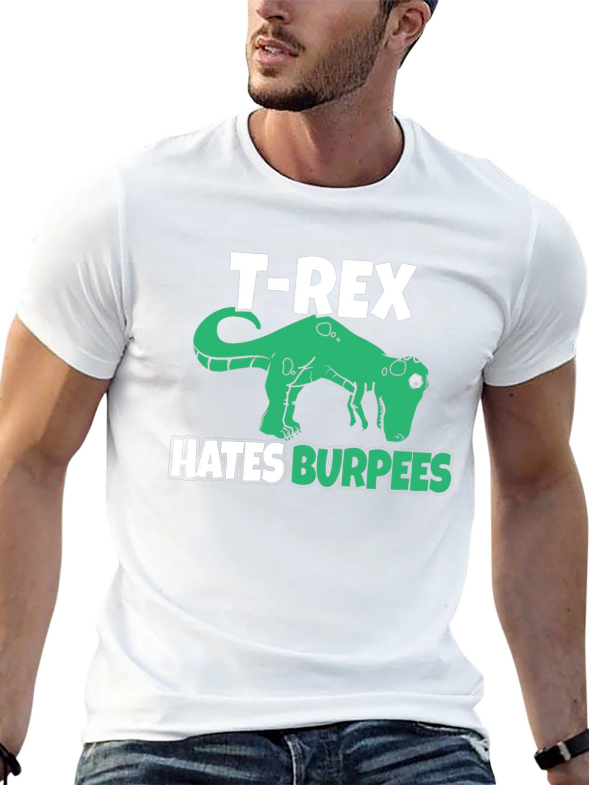 T-Rex Hates Burpees Funny Workout T-Shirt