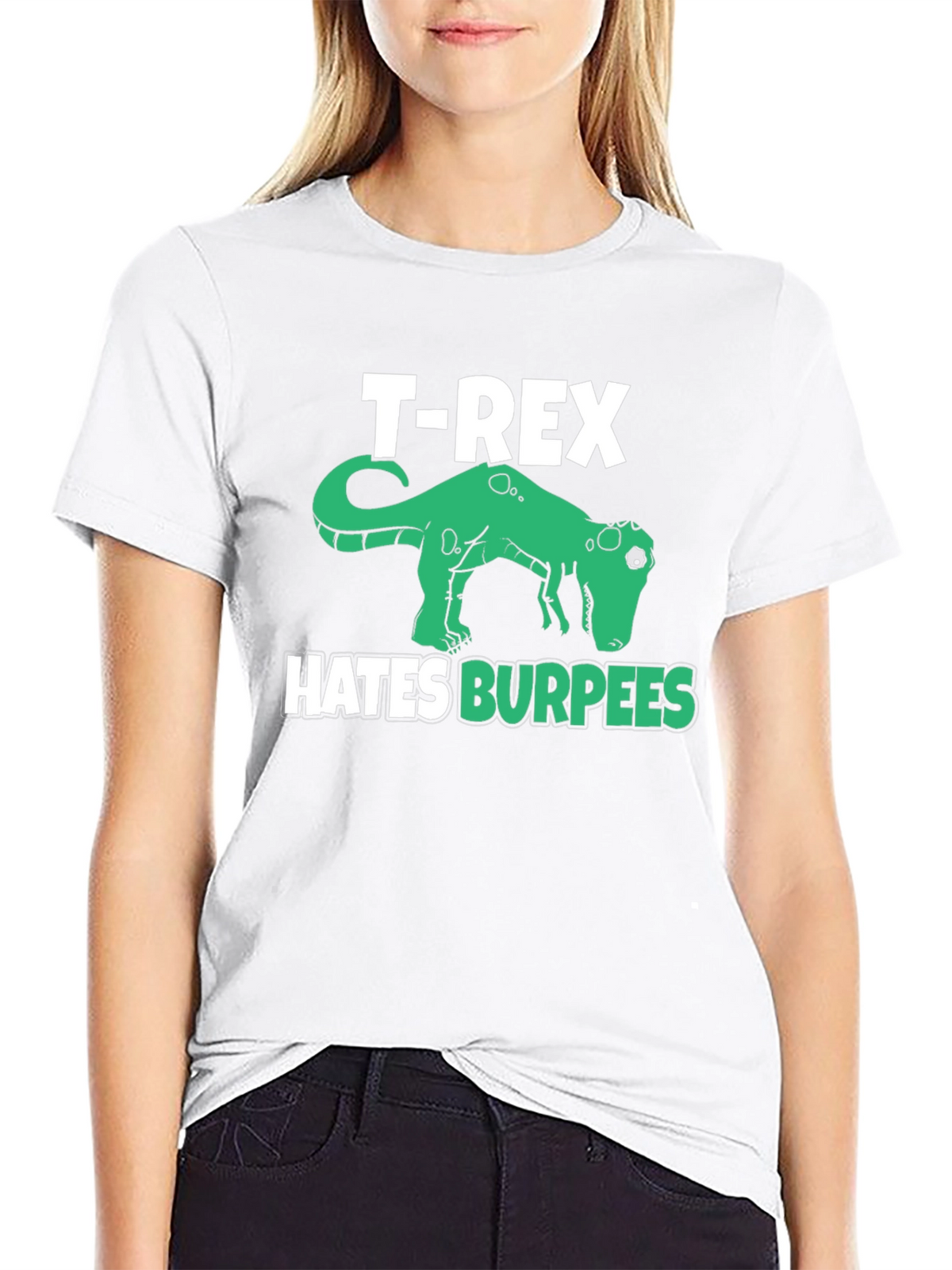 T-Rex Hates Burpees Funny Workout T-Shirt