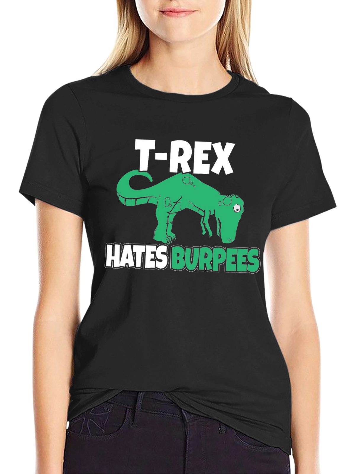 T-Rex Hates Burpees Funny Workout T-Shirt