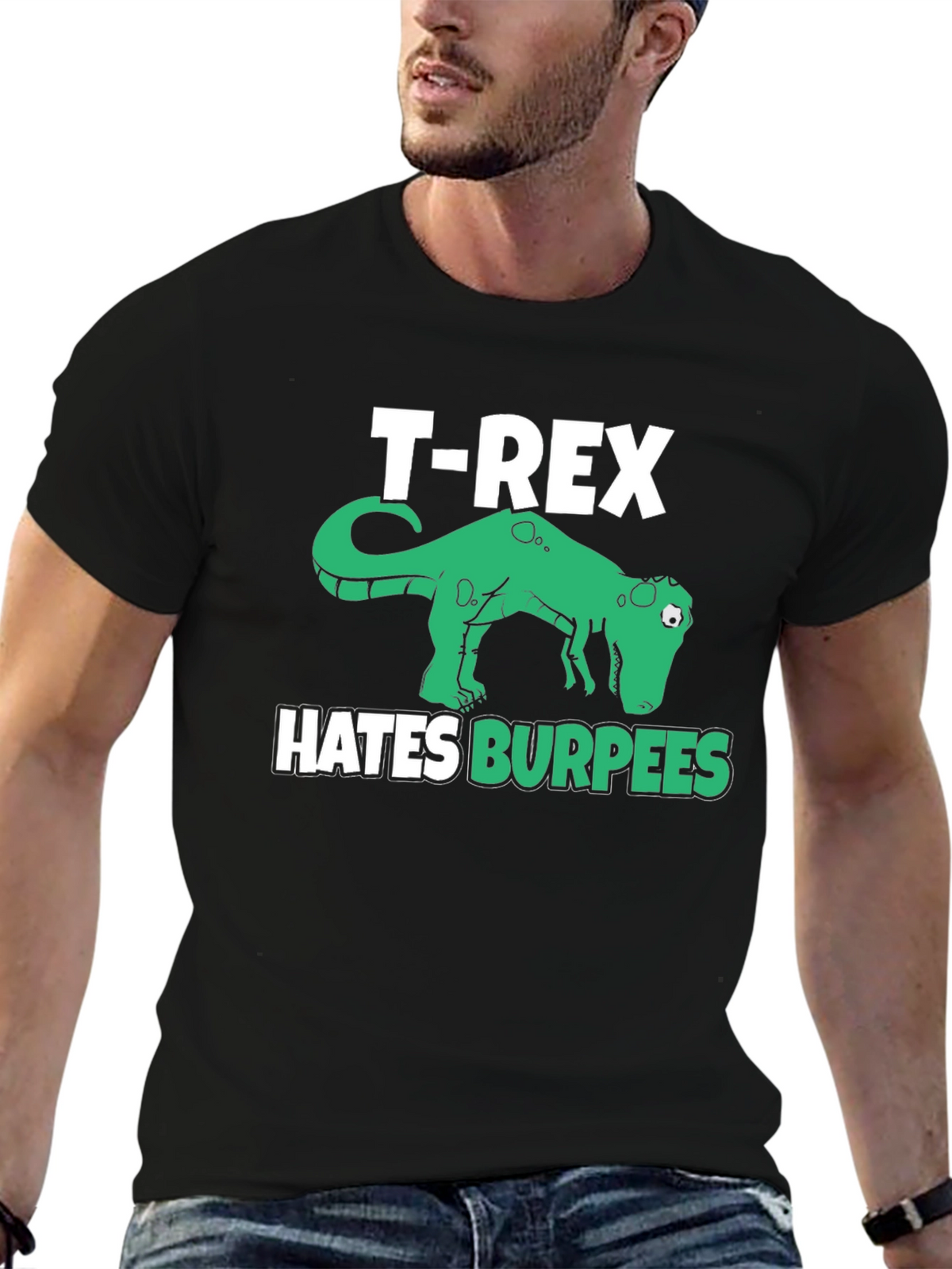 T-Rex Hates Burpees Funny Workout T-Shirt