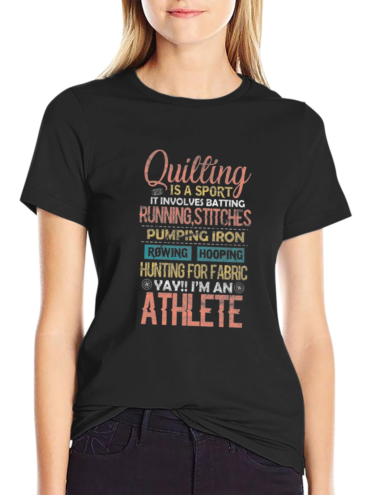 Quilting Athlete T-Shirt - Sport Hobby Tee