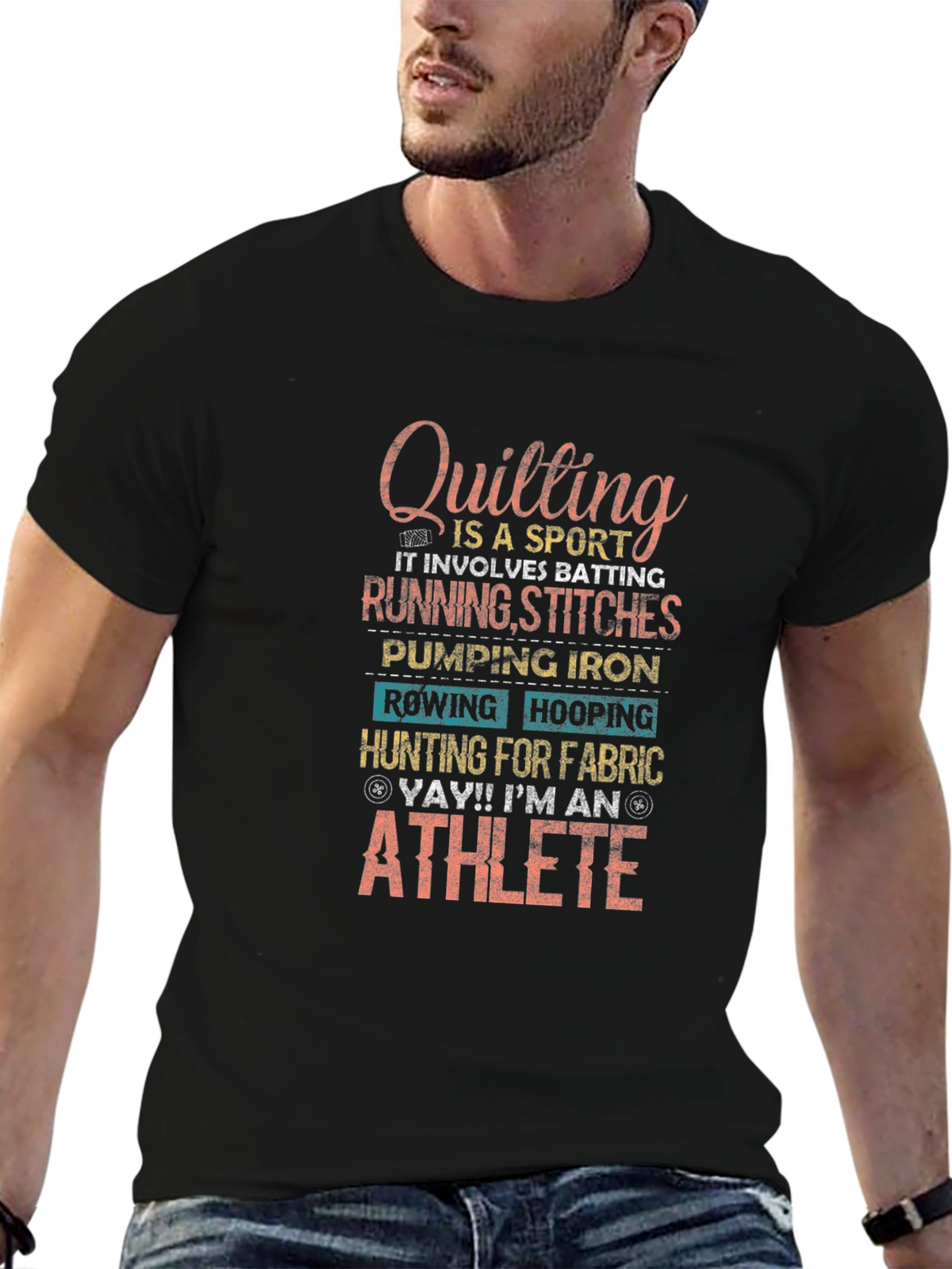 Quilting Athlete T-Shirt - Sport Hobby Tee