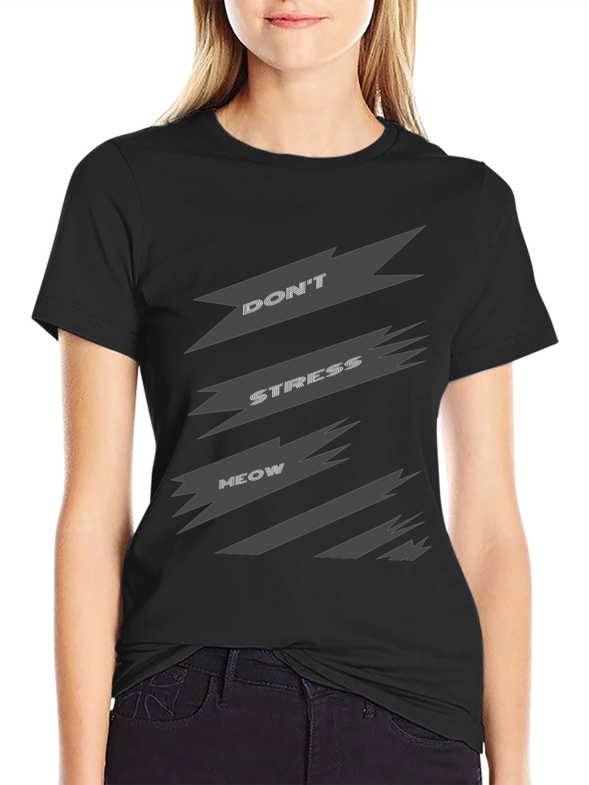 Dont Stress Meow Graphic Tee - Relaxed Fit