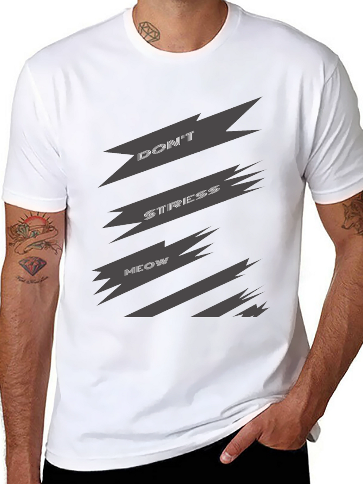 Dont Stress Meow Graphic Tee - Relaxed Fit
