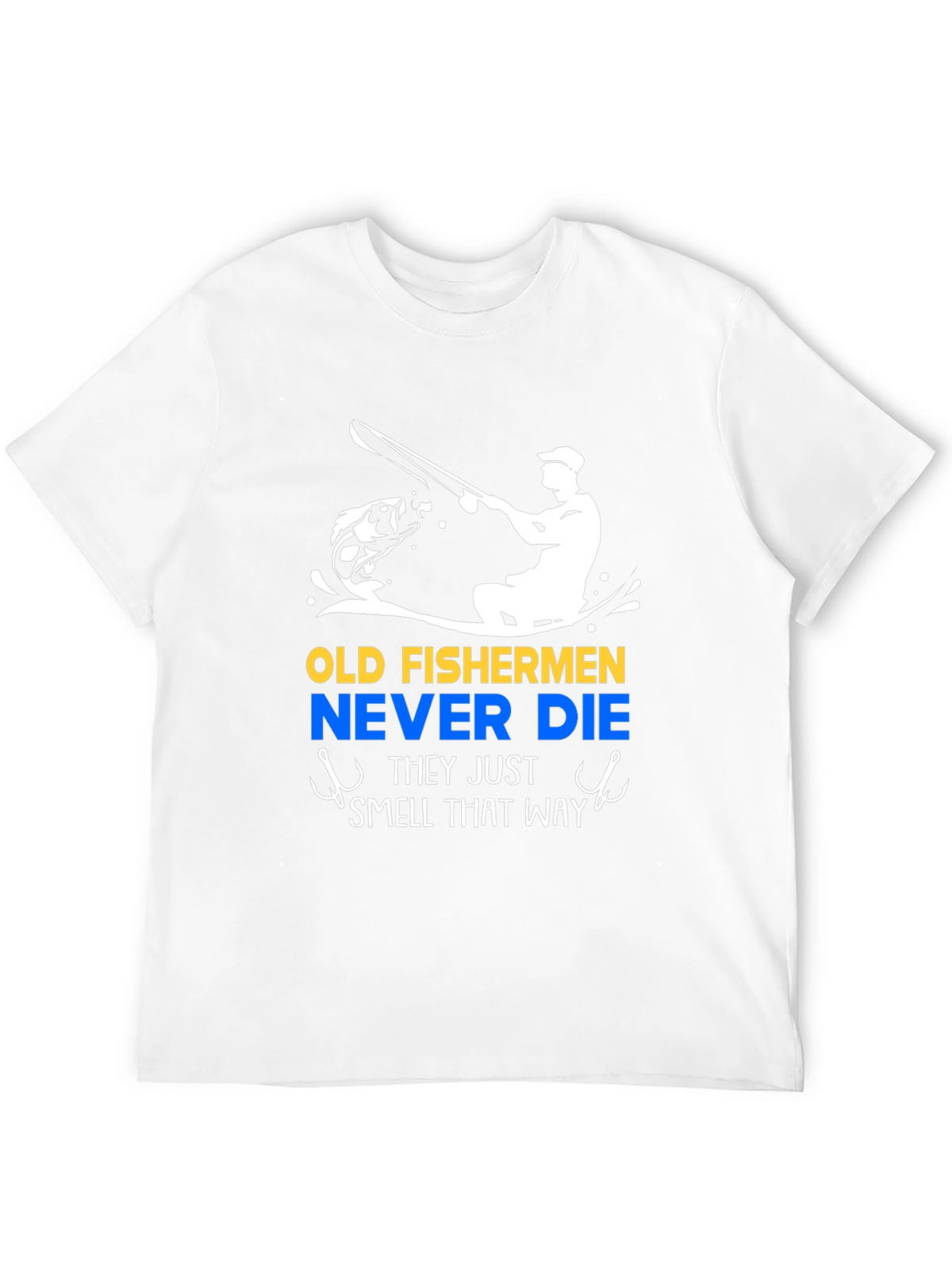 Old Fishermen Never Die Black T-Shirt