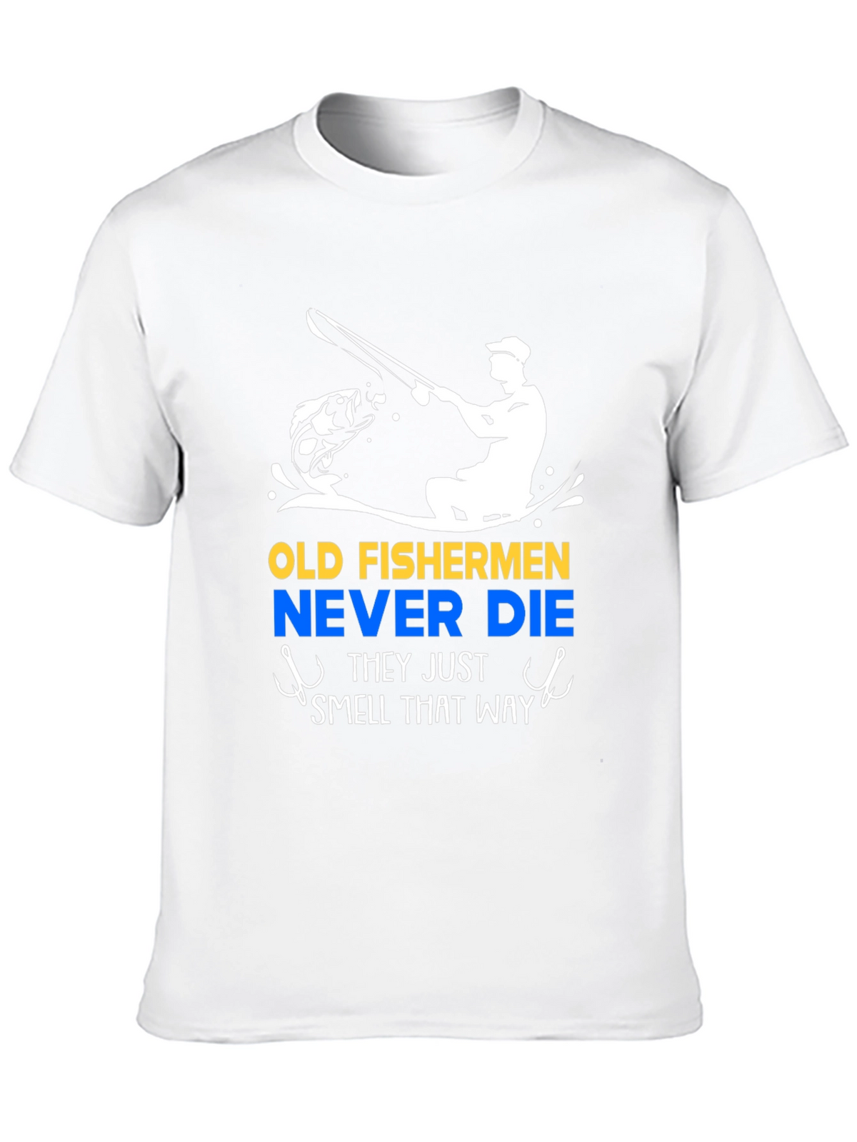 Old Fishermen Never Die Black T-Shirt