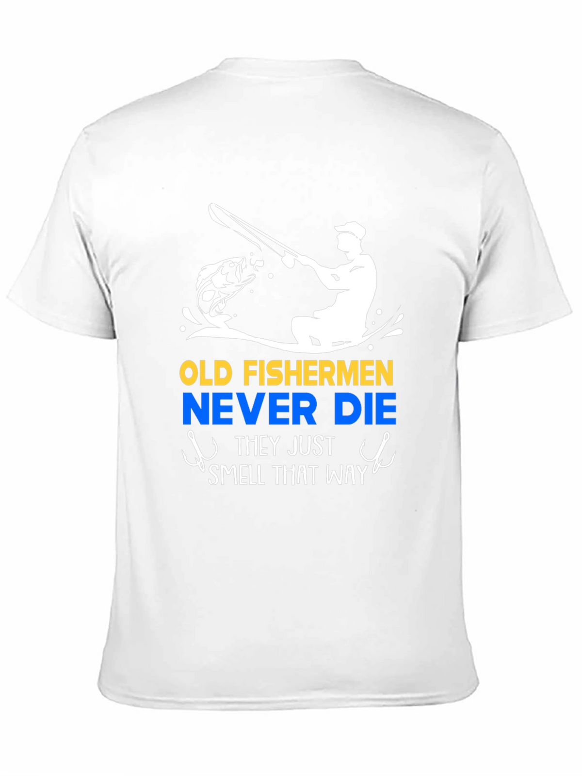 Old Fishermen Never Die Black T-Shirt