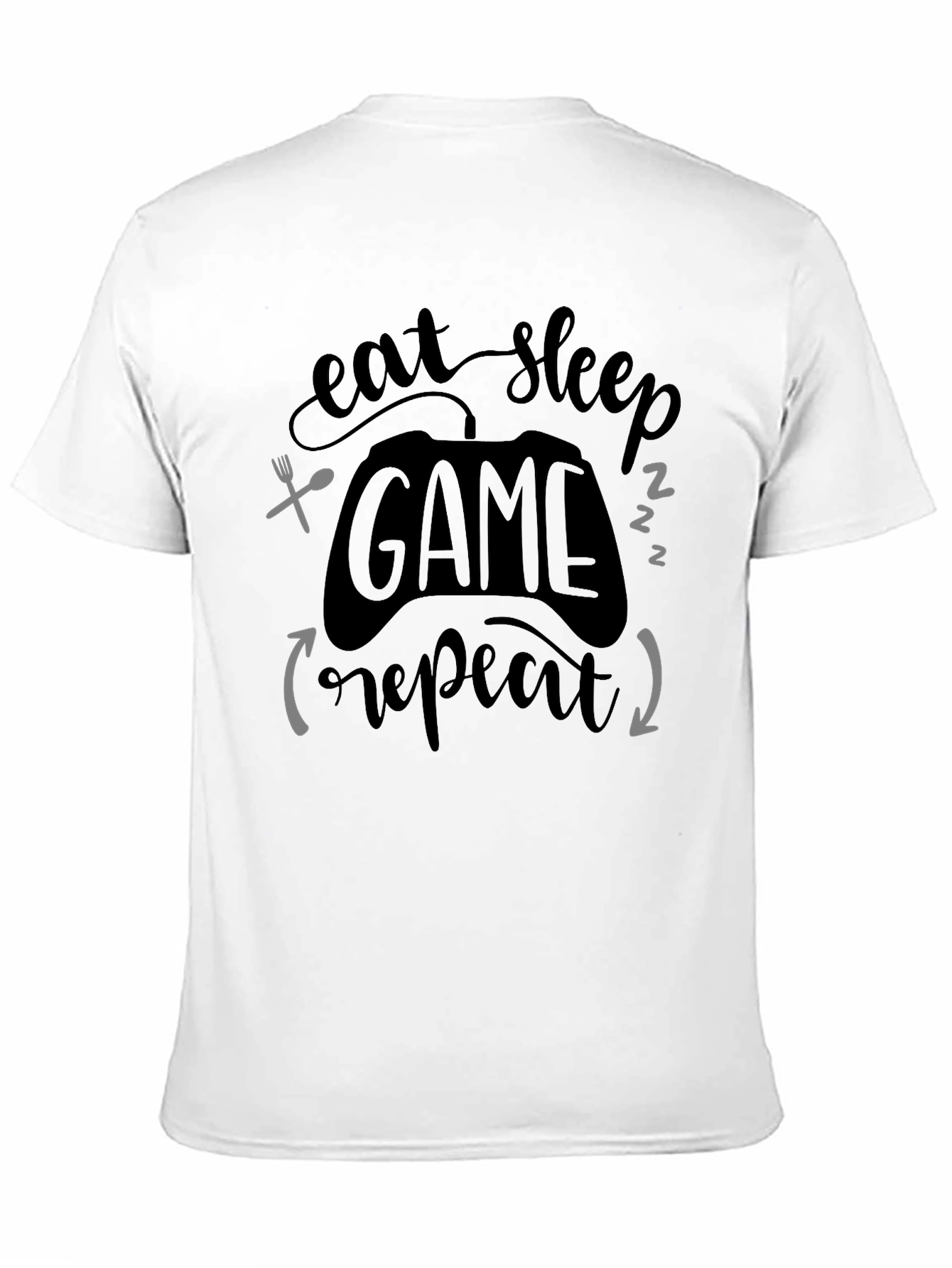 Eat Sleep Game Repeat Black T-Shirt