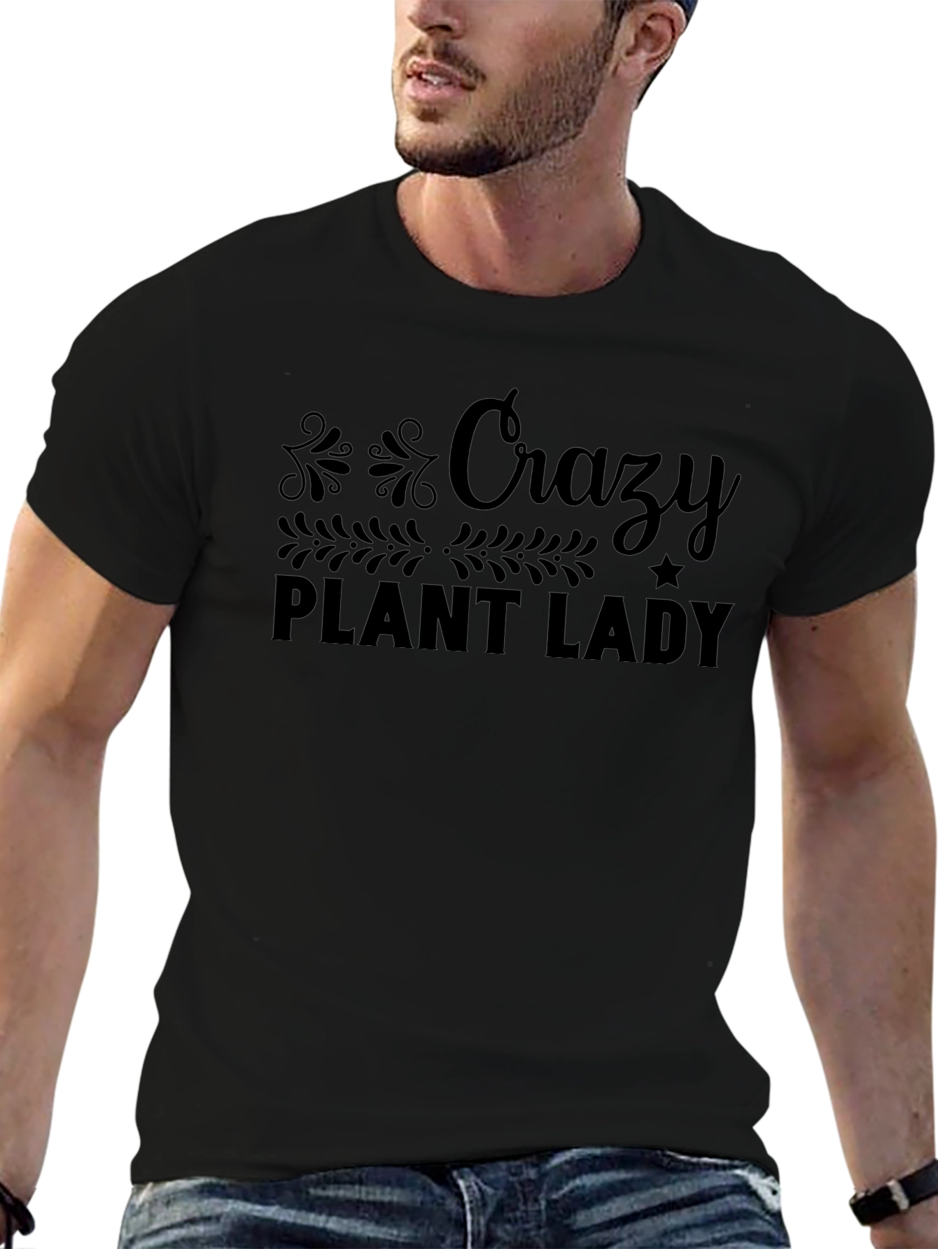 Crazy Plant Lady Graphic T-Shirt - Black