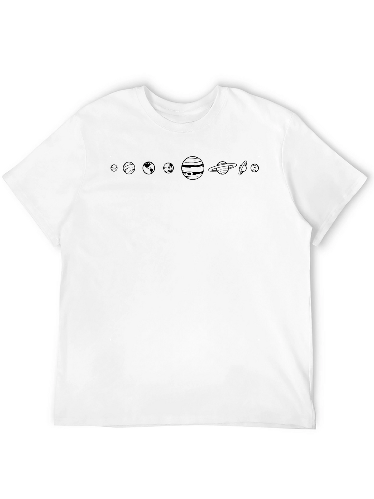 Planets Graphic Print Black T-Shirt