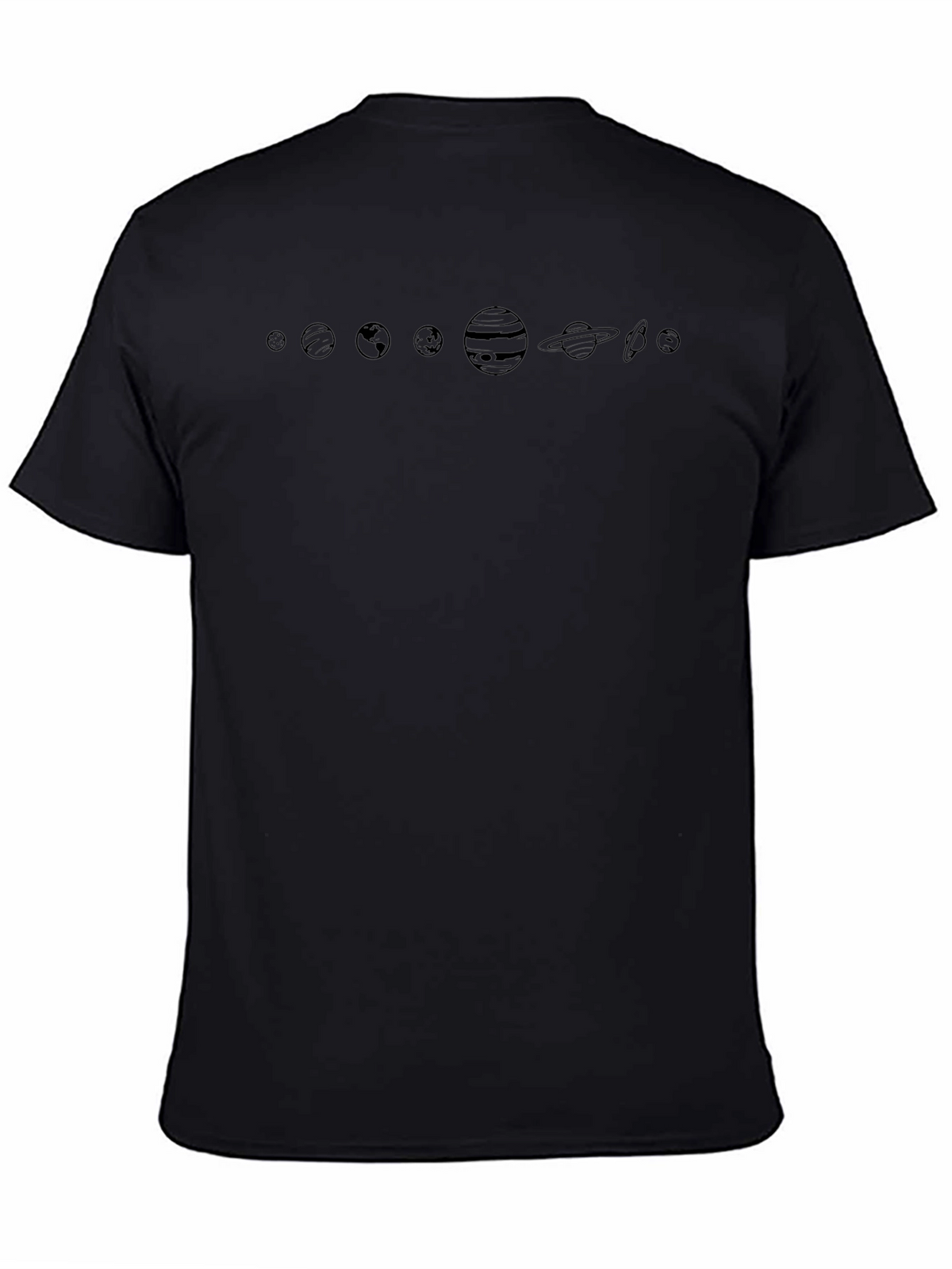 Planets Graphic Print Black T-Shirt