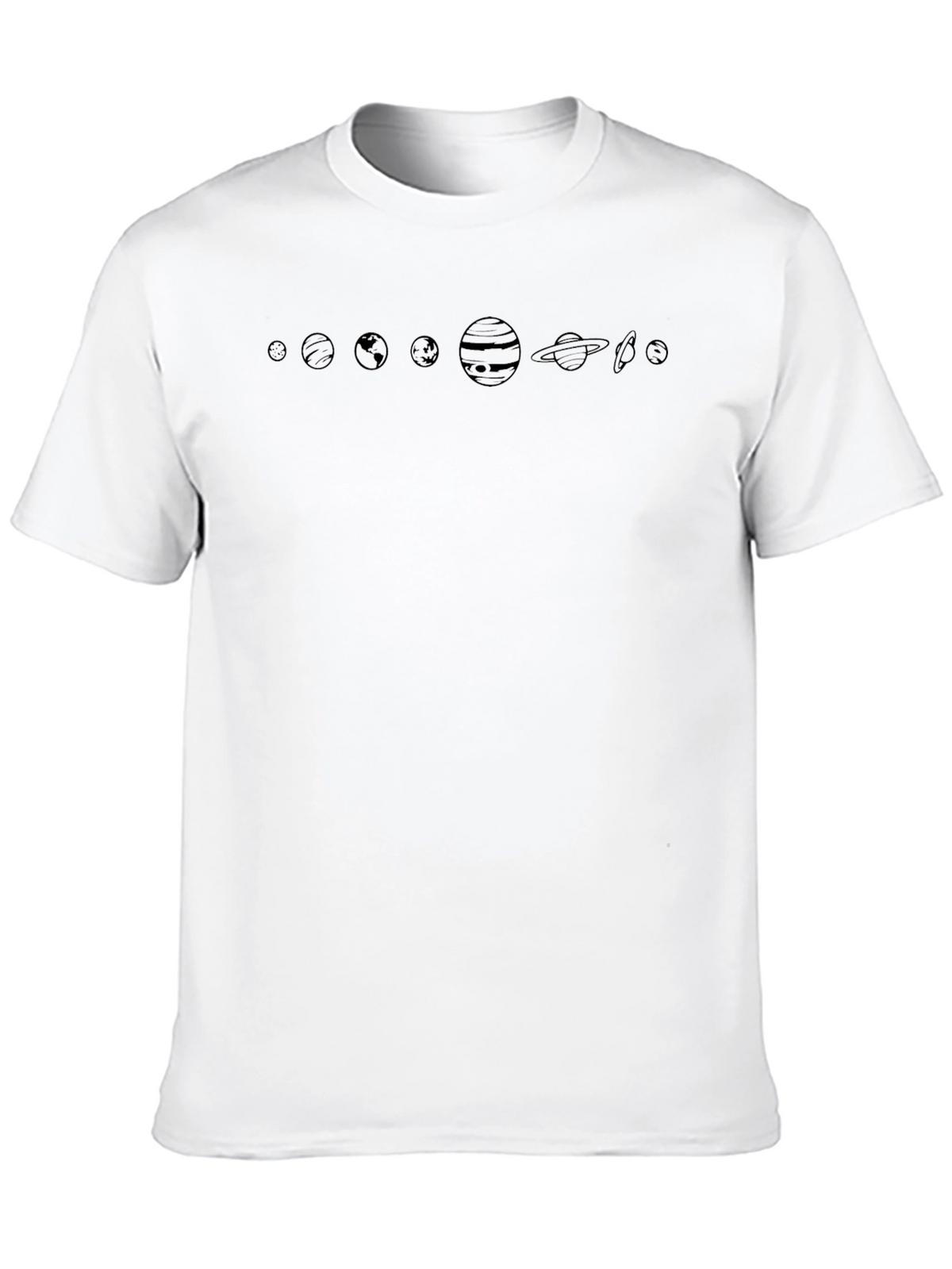 Planets Graphic Print Black T-Shirt