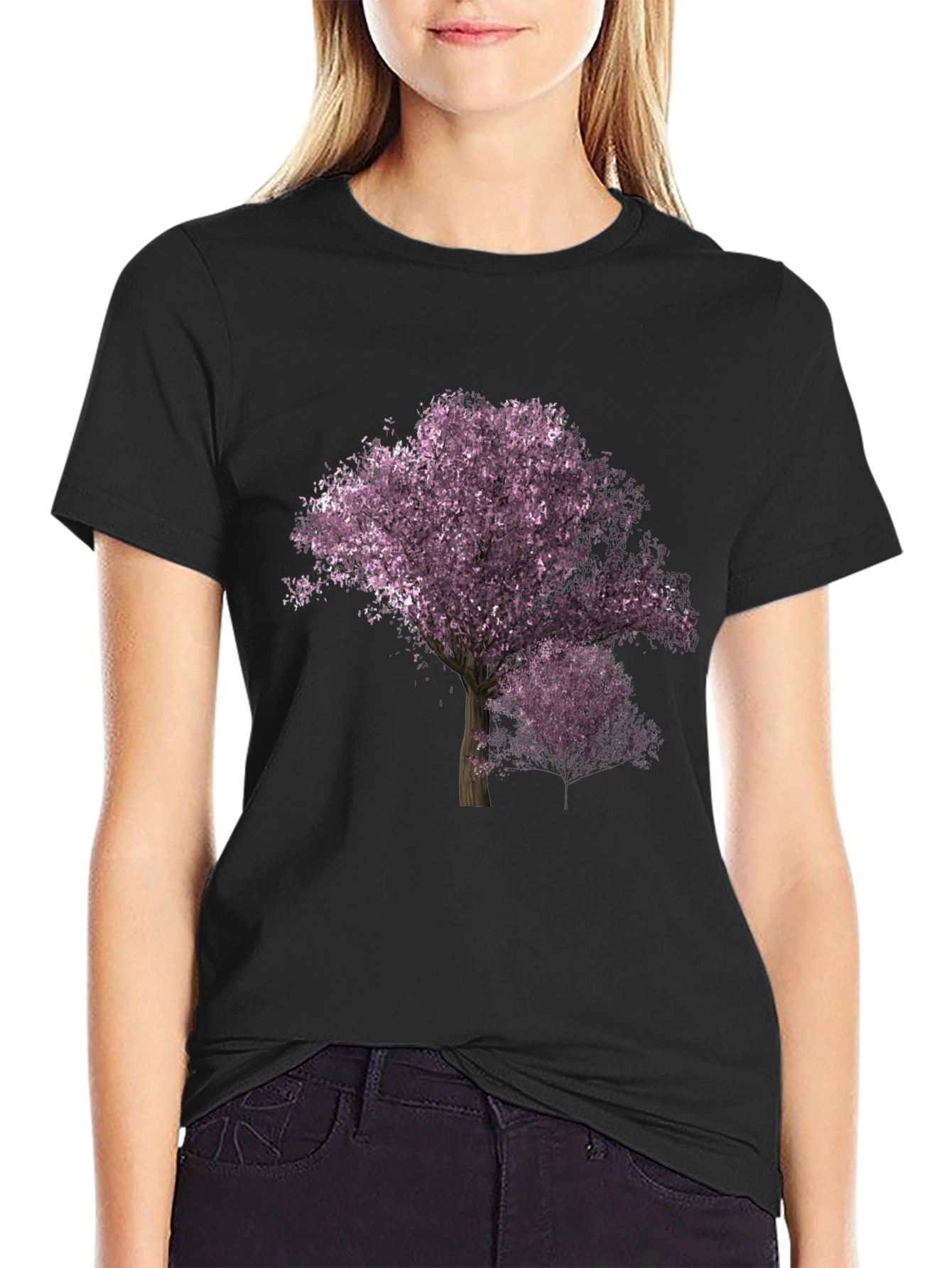 Blooming Tree Graphic Tee - Black