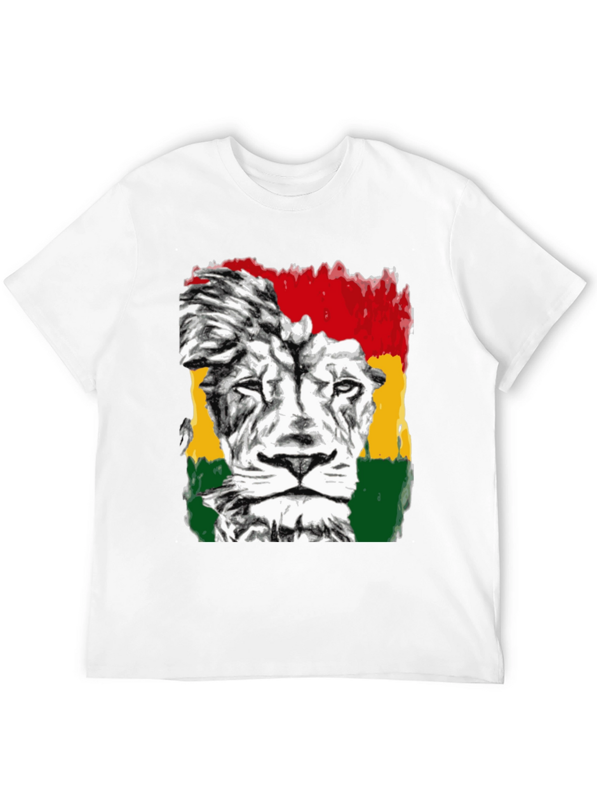 Rasta Lion Graphic Tee - Reggae Inspired Black T-Shirt
