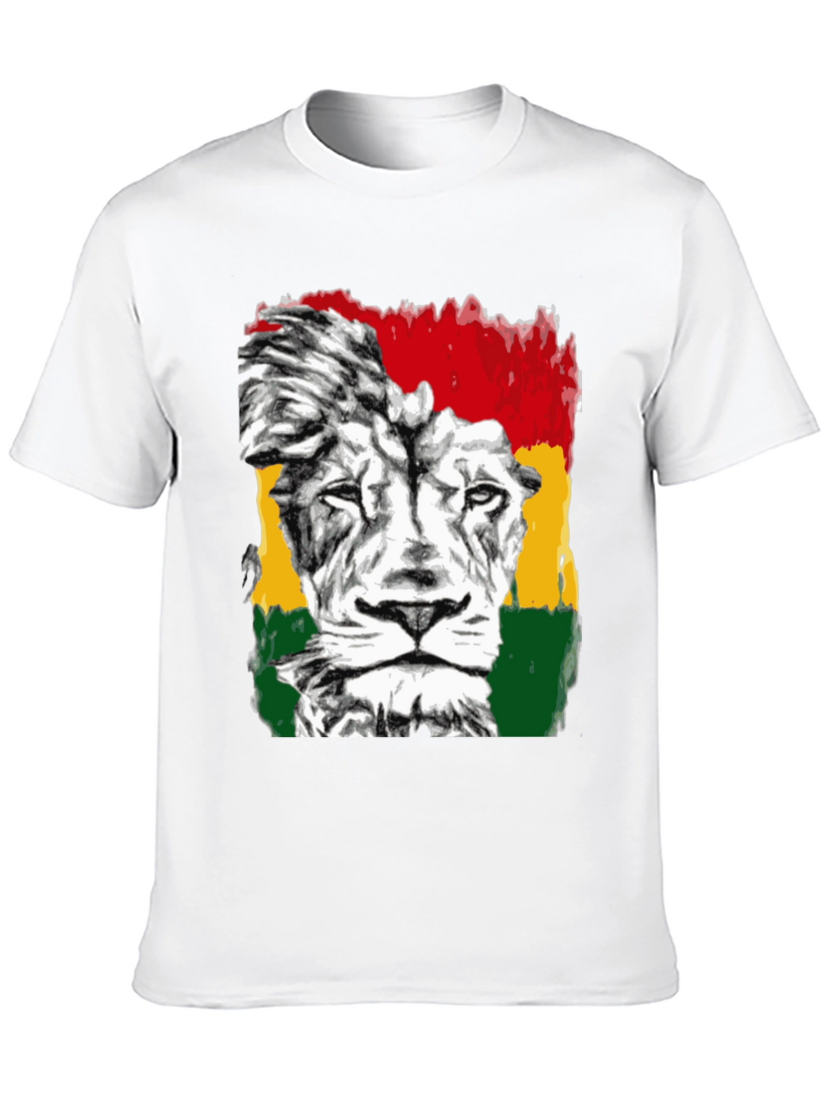 Rasta Lion Graphic Tee - Reggae Inspired Black T-Shirt