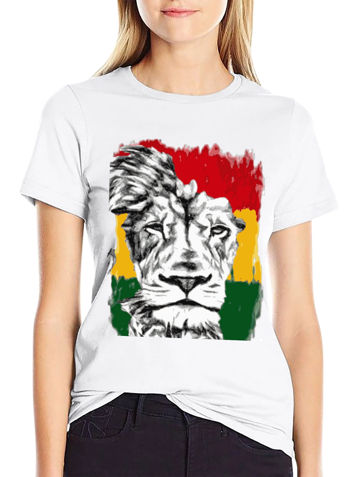 Rasta Lion Graphic Tee - Reggae Inspired Black T-Shirt