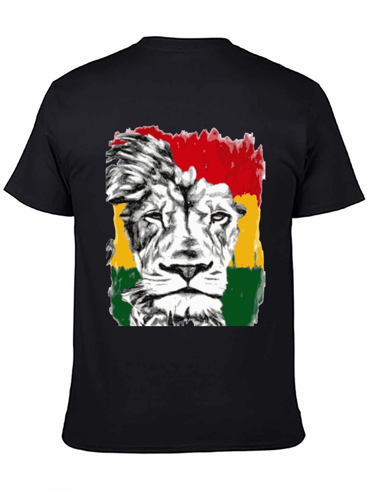 Rasta Lion Graphic Tee - Reggae Inspired Black T-Shirt