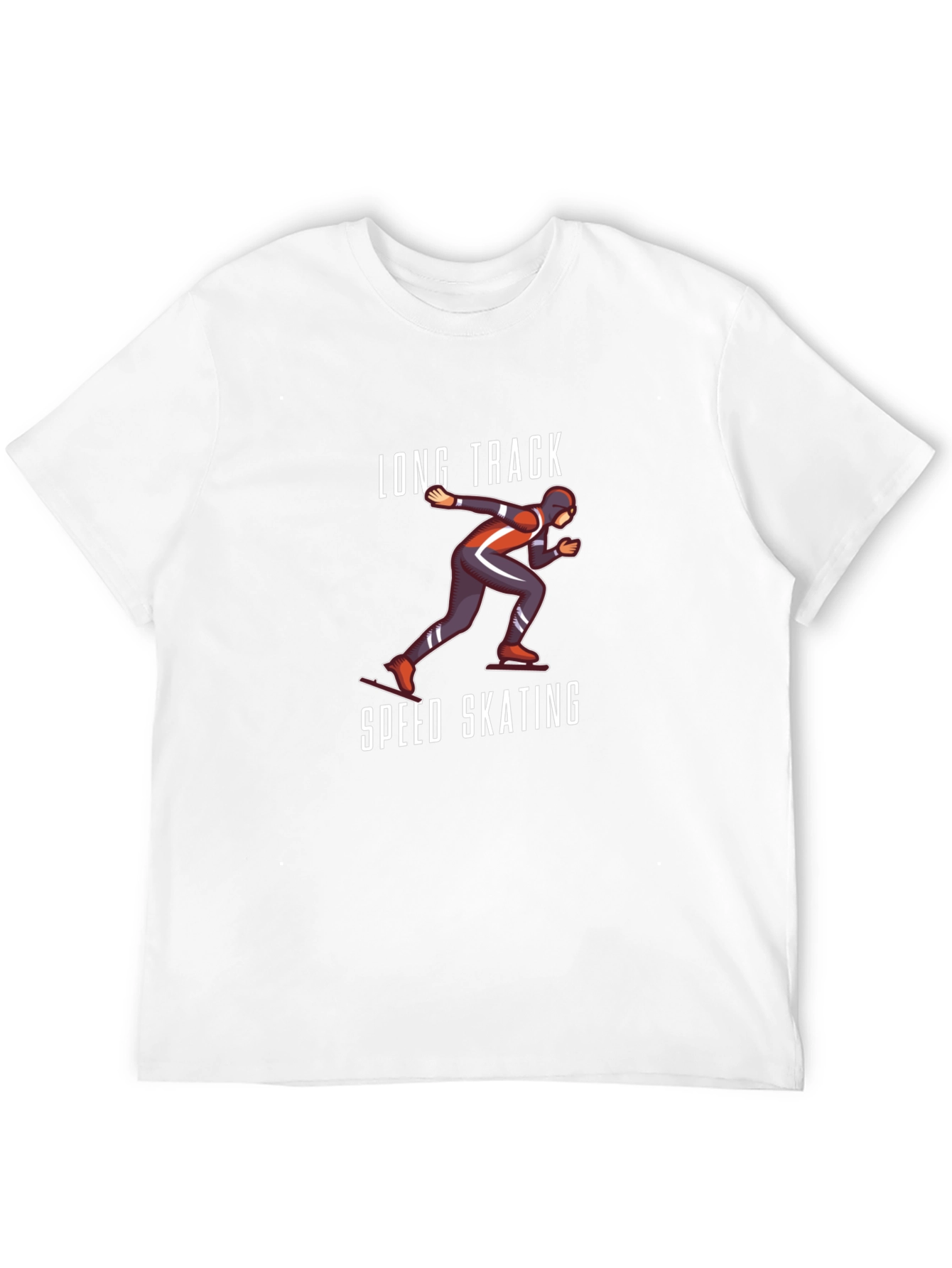 Long Track Speed Skating Black T-Shirt
