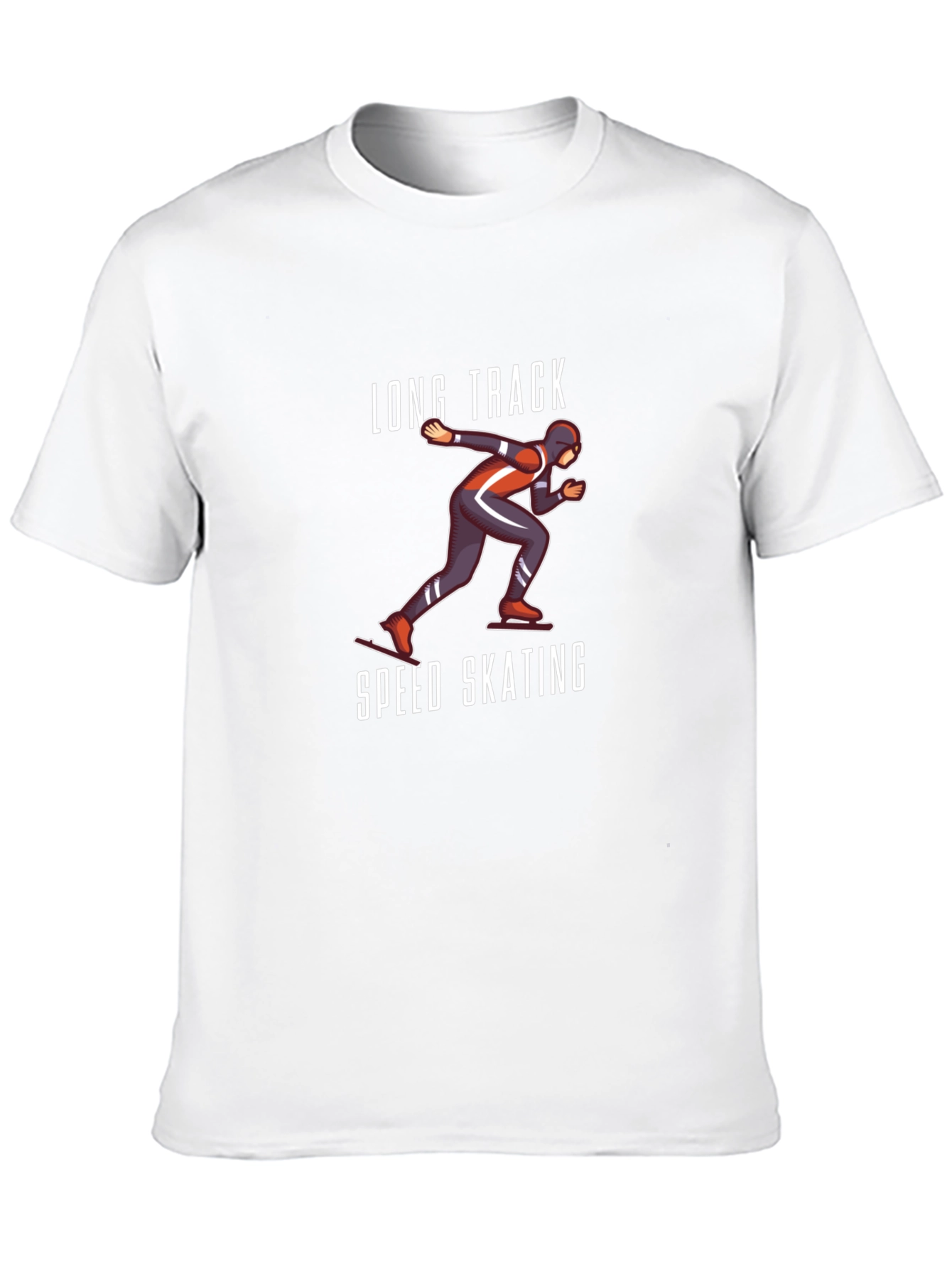 Long Track Speed Skating Black T-Shirt