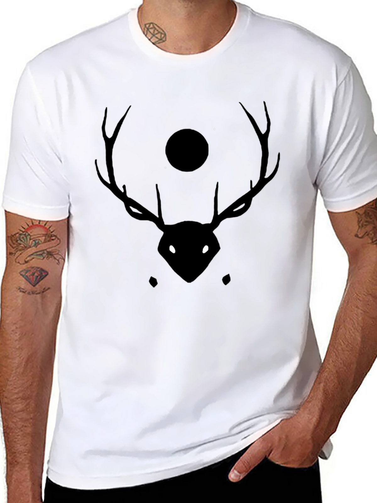 Mystic Deer Black T-Shirt - Stylish Graphic Tee