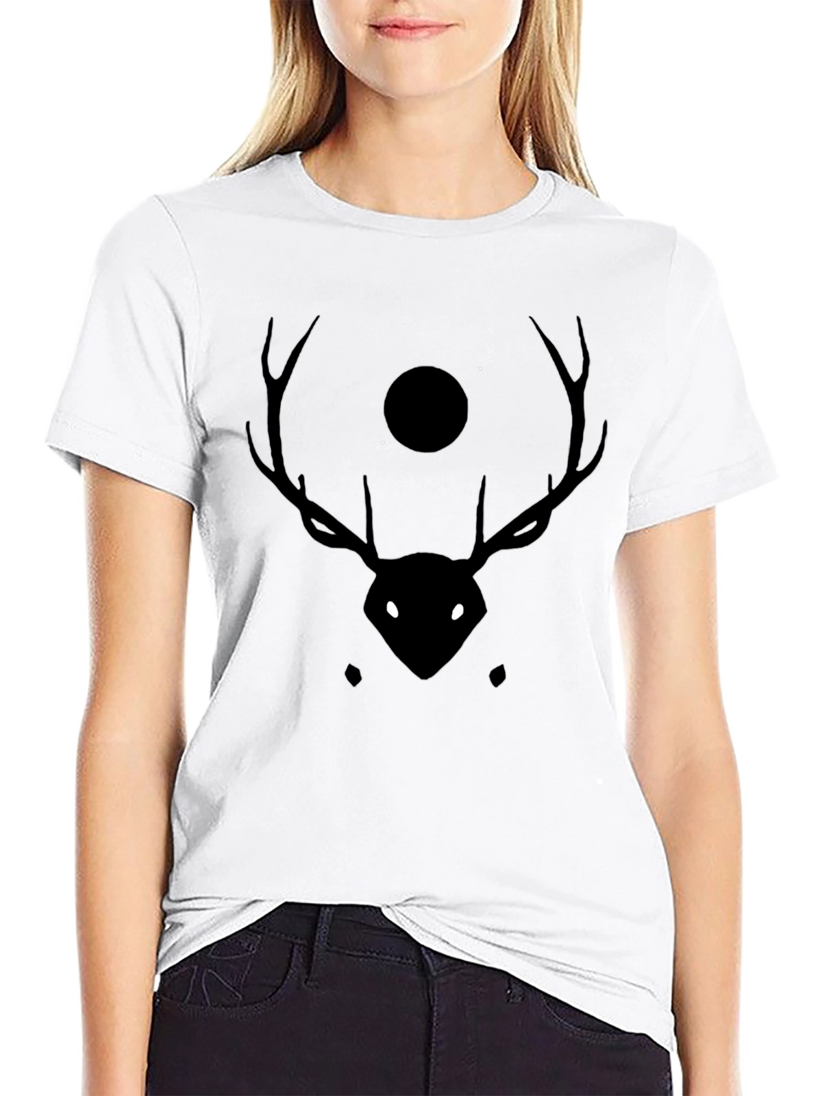 Mystic Deer Black T-Shirt - Stylish Graphic Tee