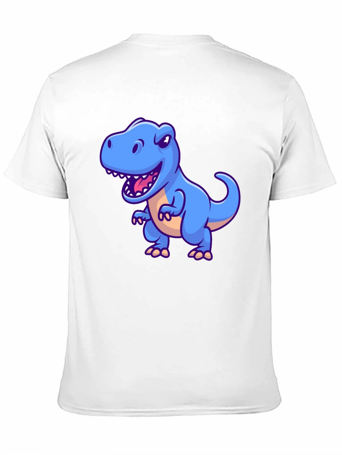 Dino Graphic Tee - Cartoon T-Rex Print Black T-Shirt
