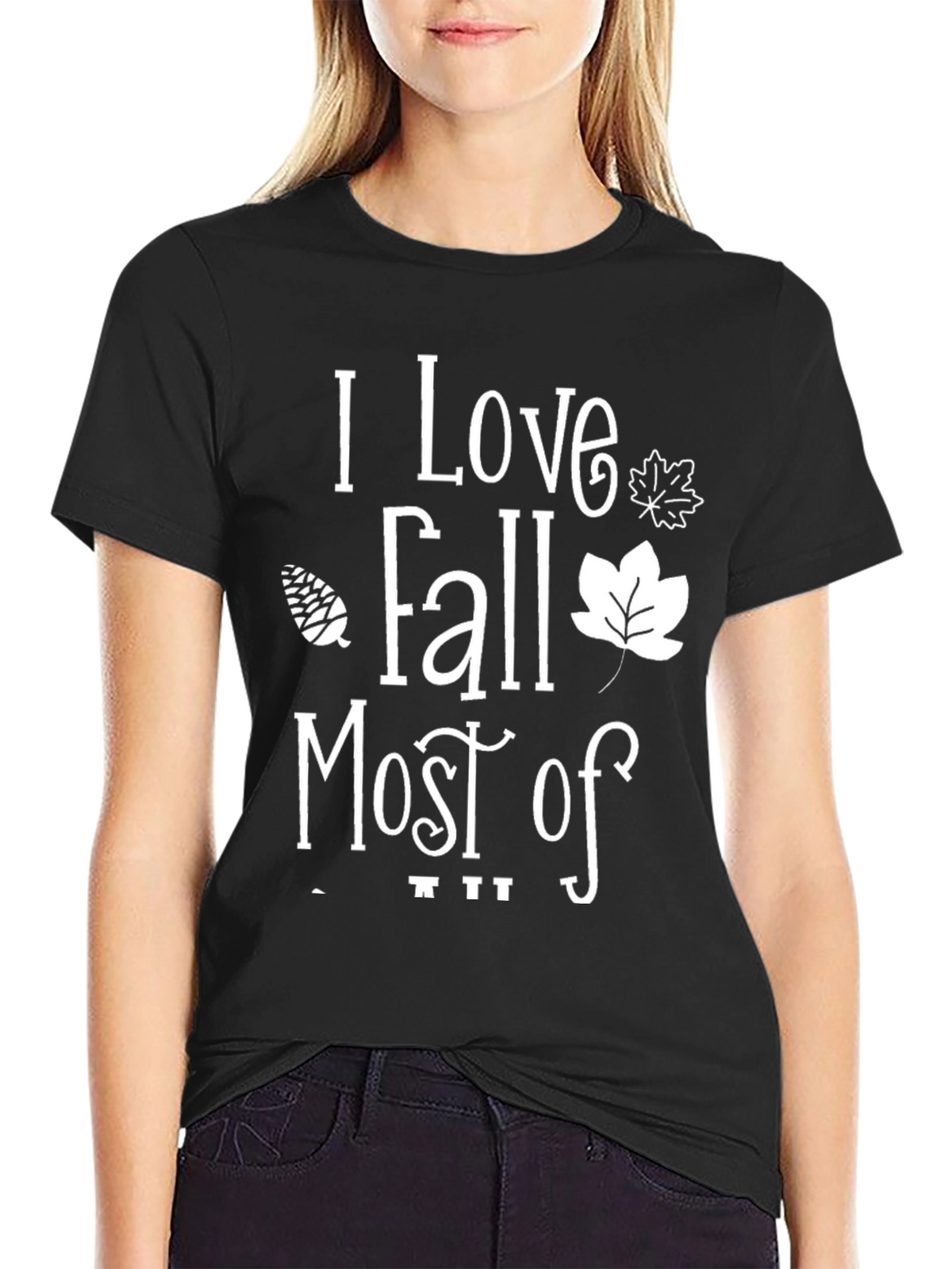 I Love Fall Most Of All Black Graphic Tee