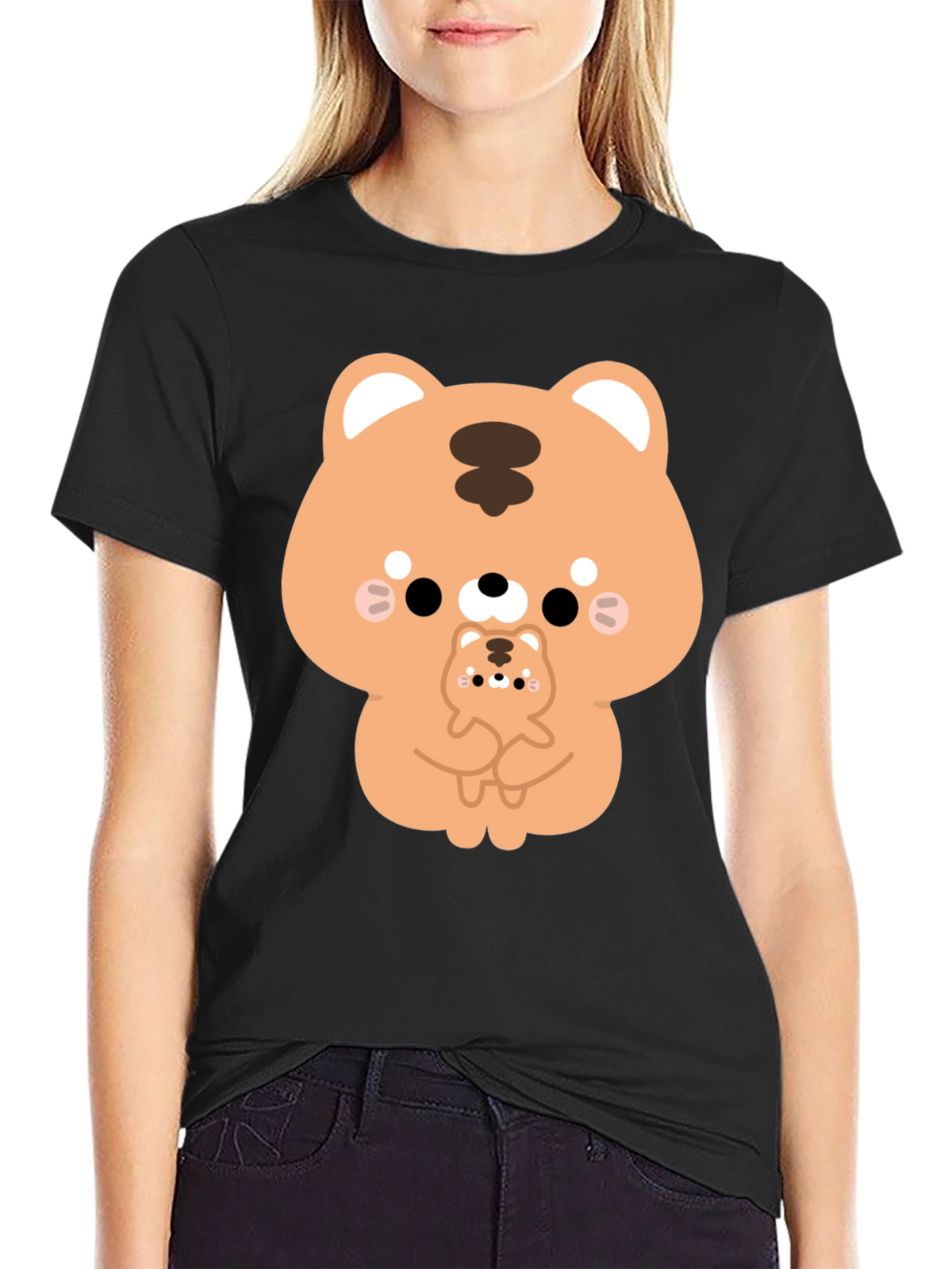 Cute Cartoon Tiger Graphic T-Shirt