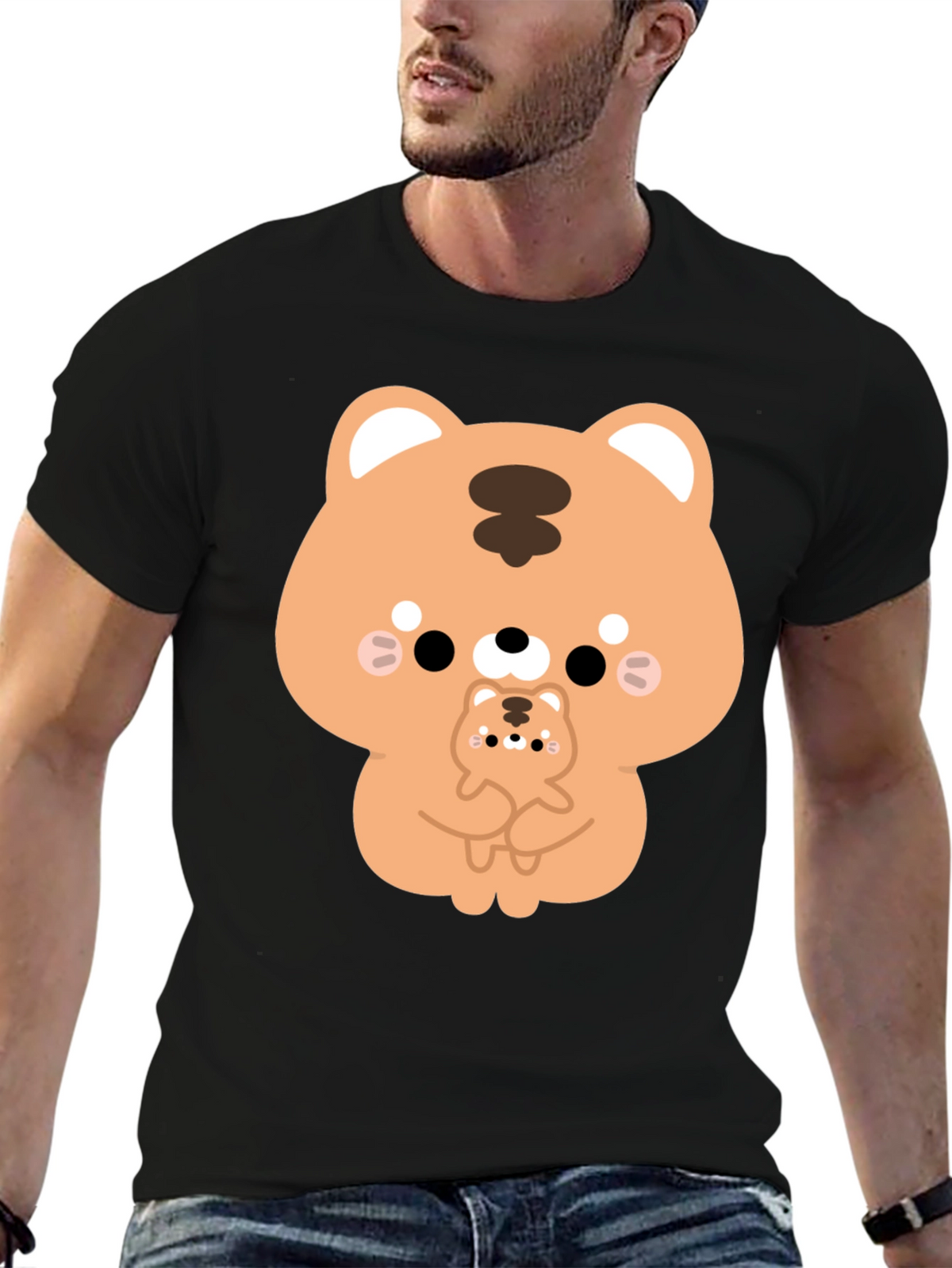 Cute Cartoon Tiger Graphic T-Shirt