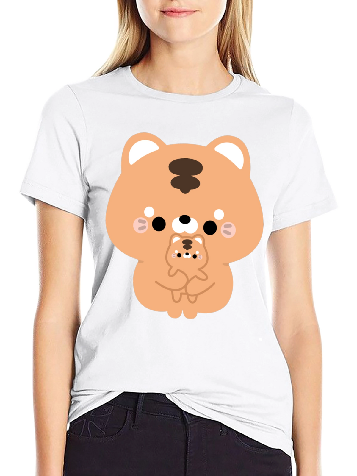 Cute Cartoon Tiger Graphic T-Shirt