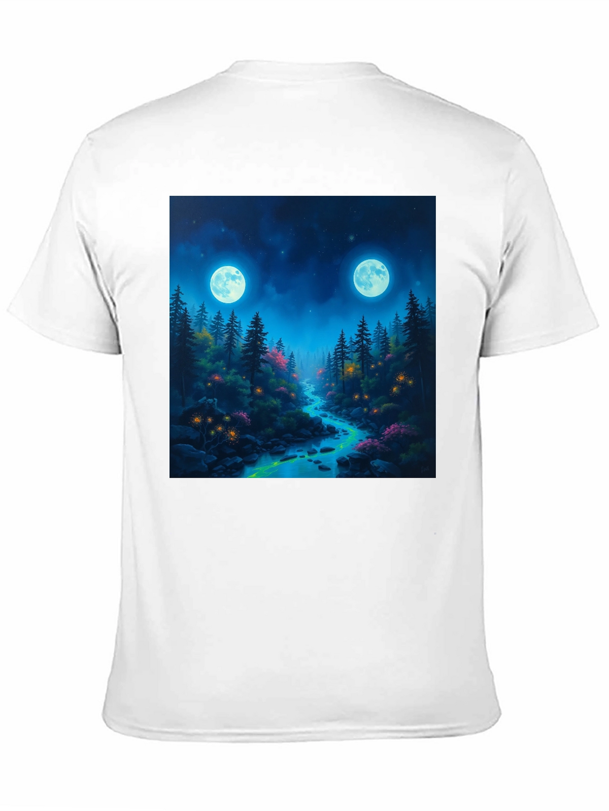 Mystical Forest Moonlit River Graphic Tee