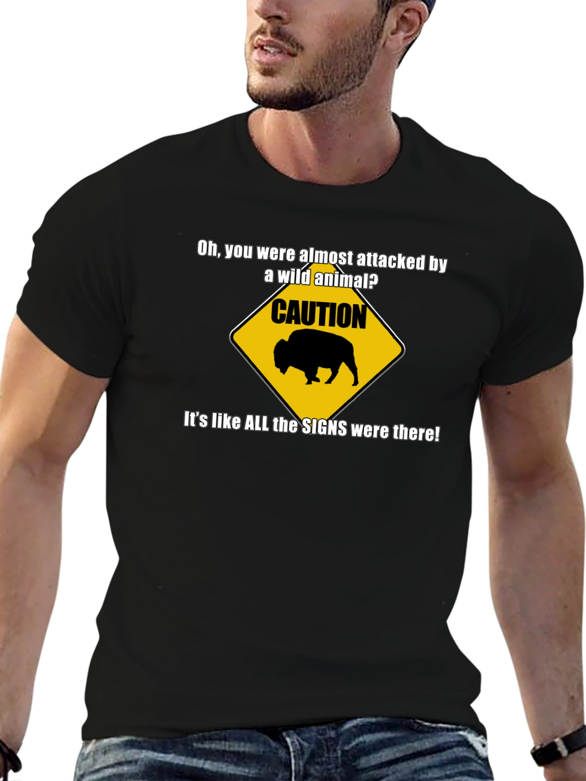 Caution Wild Animal Graphic T-Shirt