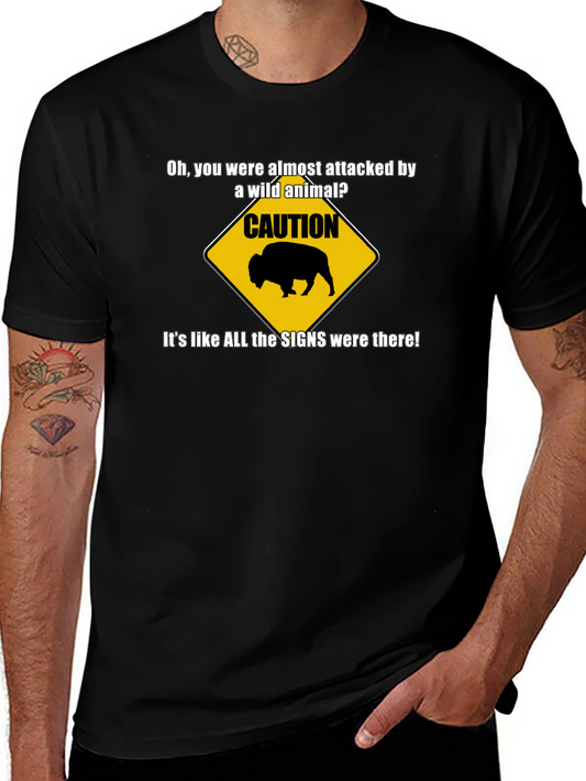 Caution Wild Animal Graphic T-Shirt