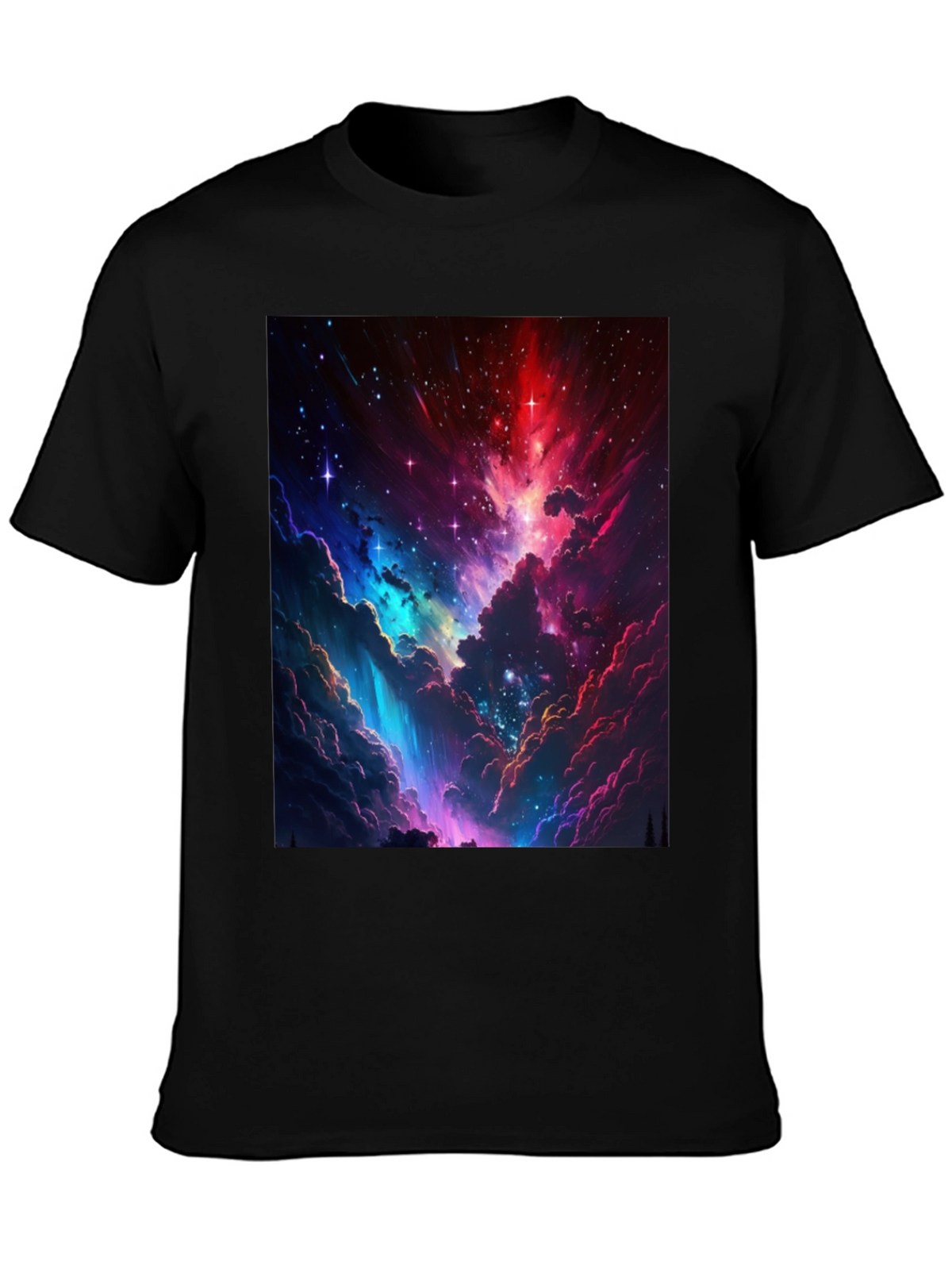 Nebula Print Black T-Shirt: Stellar Style