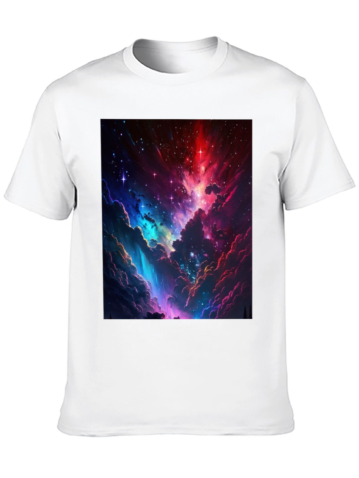 Nebula Print Black T-Shirt: Stellar Style