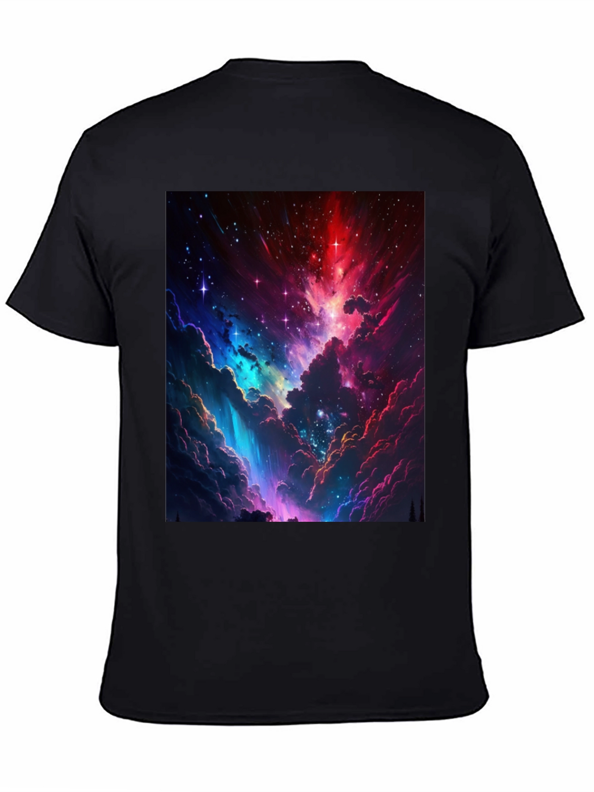 Nebula Print Black T-Shirt: Stellar Style