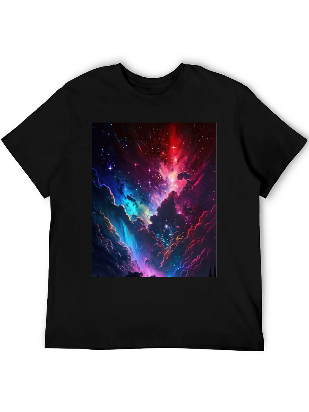 Nebula Print Black T-Shirt: Stellar Style