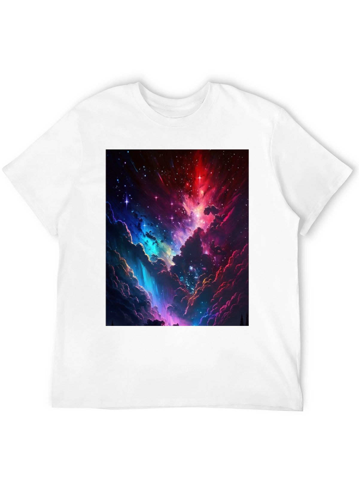 Nebula Print Black T-Shirt: Stellar Style