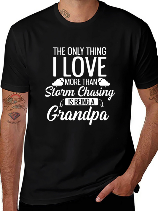 Storm Chasing Grandpa Graphic Tee - Black