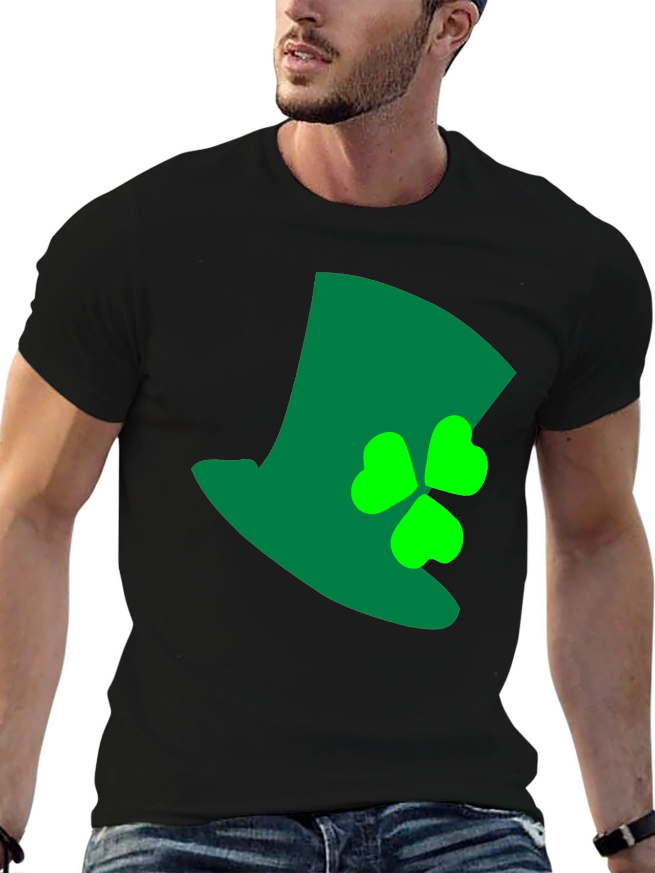 St. Patricks Day Top Hat Shamrock Graphic Tee