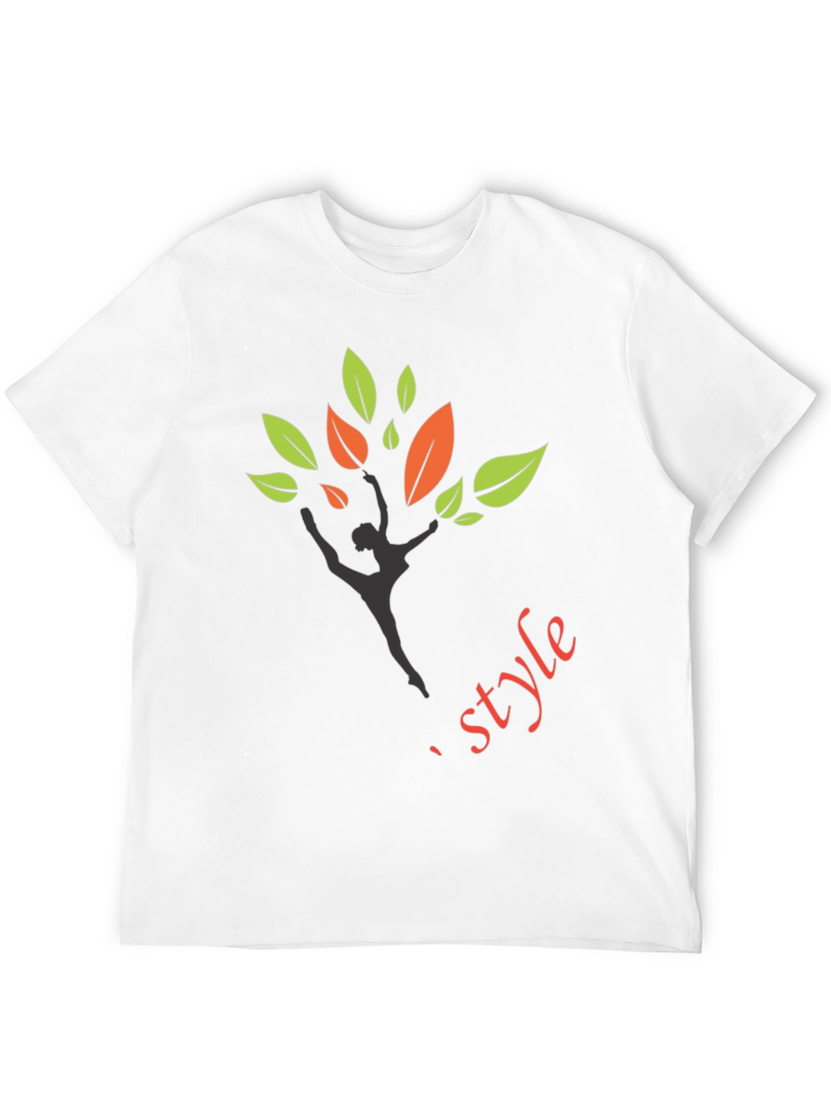 Stylish Black T-Shirt with Dancer Tree Design
