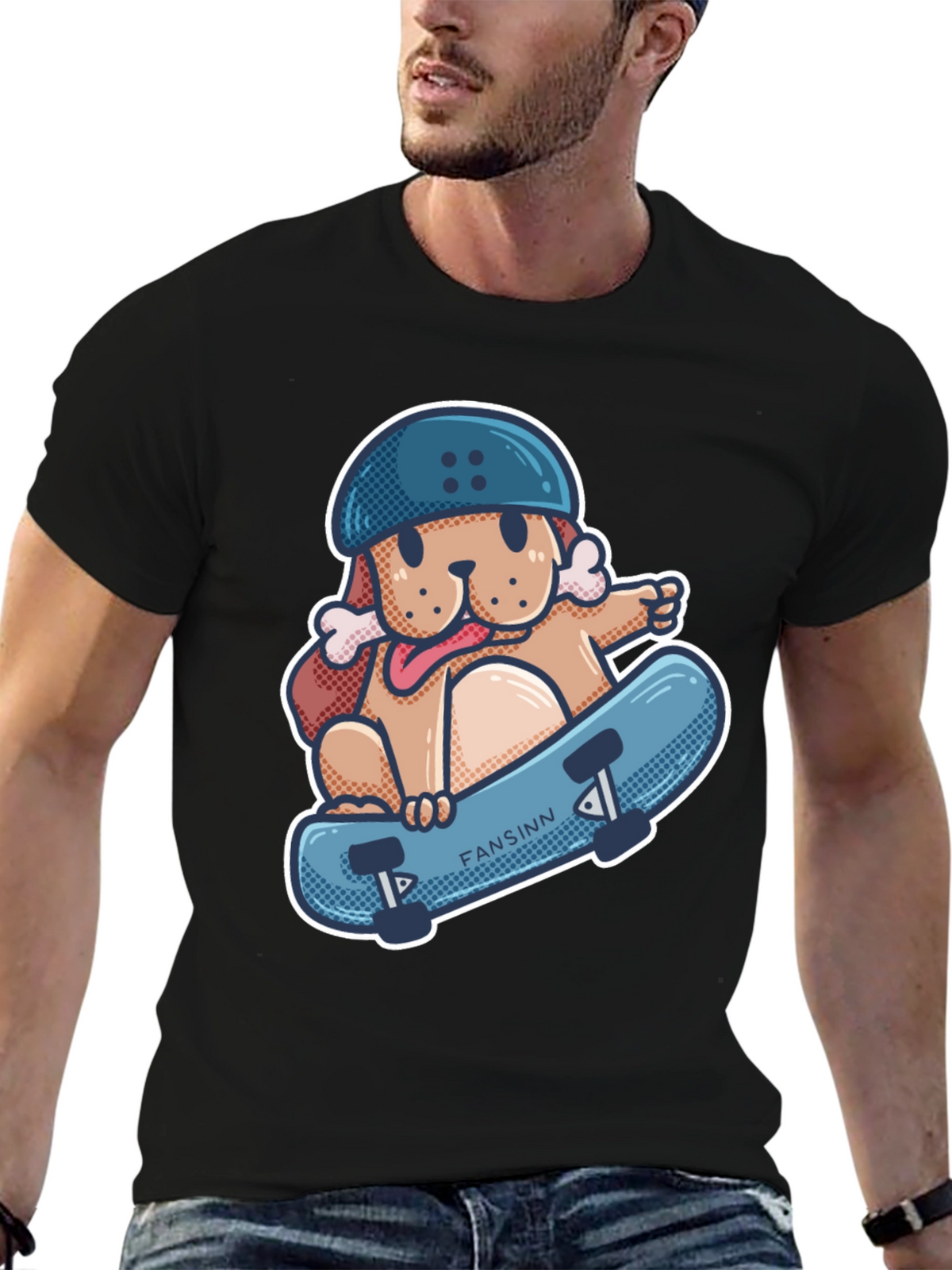 Dog Skateboard T-Shirt - Cool Graphic Tee