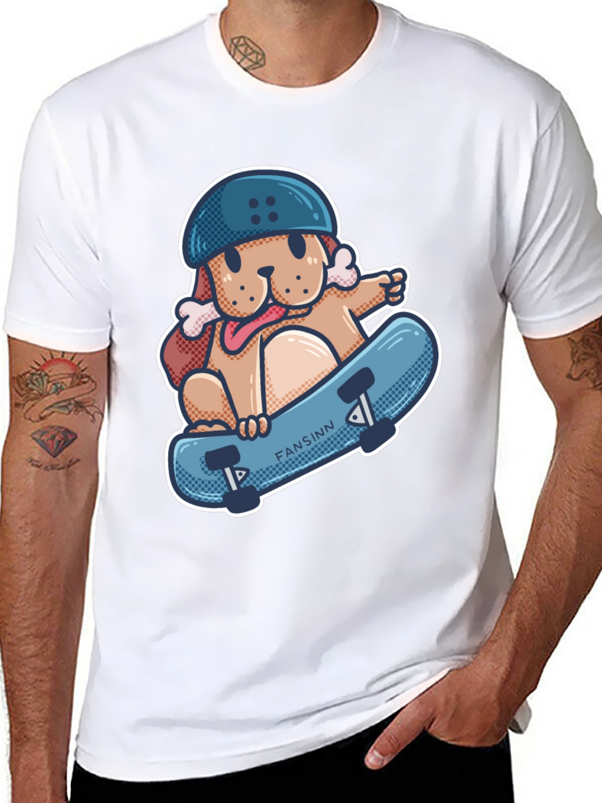 Dog Skateboard T-Shirt - Cool Graphic Tee