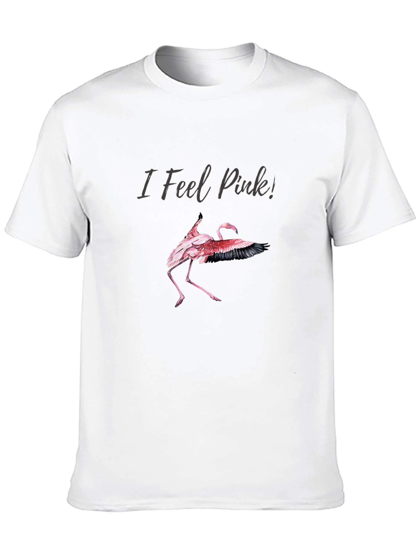 I Feel Pink Flamingo Graphic Tee - Black