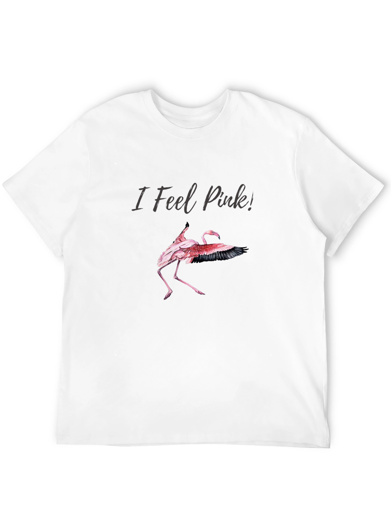 I Feel Pink Flamingo Graphic Tee - Black