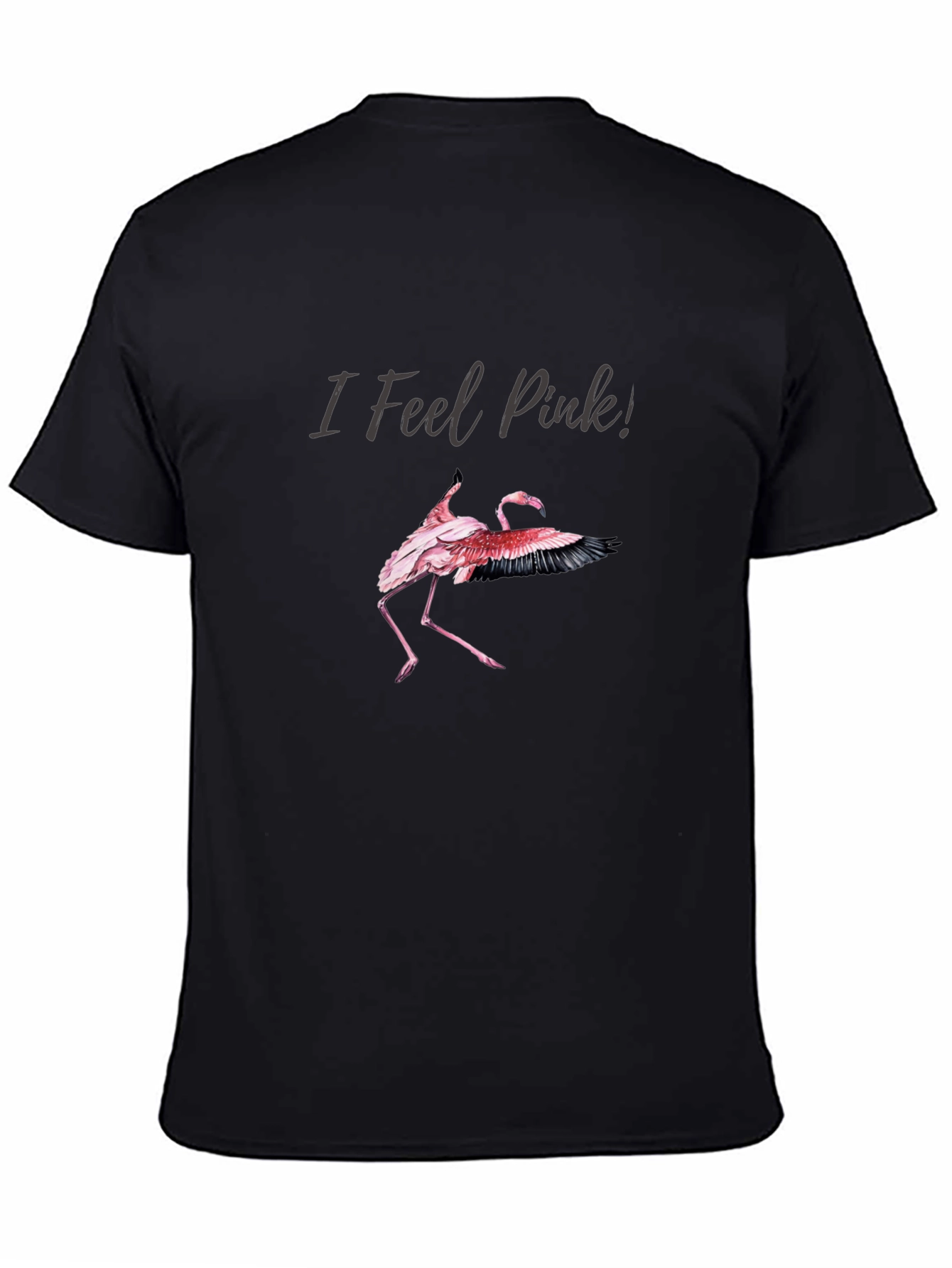 I Feel Pink Flamingo Graphic Tee - Black